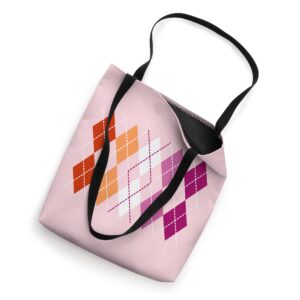 Argyle Print LGBTQ Lesbian Pride Aesthetic Tote Bag