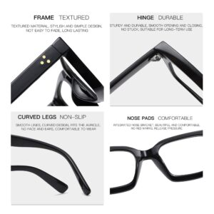 Kursan Classic Non Prescription Clear Lens Glasses for Women Men Thick Square Frame Eyeglasses (Bright Black)