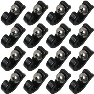 jjhxsm 16pcs 1" nylon buckle j-hooks black lashing hooks for bungee cord yacht kayak accessories