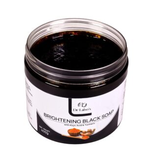 DR LABO'S Brightening African Black Soap Paste Pure And Natural Facial Treatment For Acne, Dry Skin, Scars, Burns, Rashes Cleansing Soap To Exfoliate & Remove Dead Skin Cells Weight (400Gm)