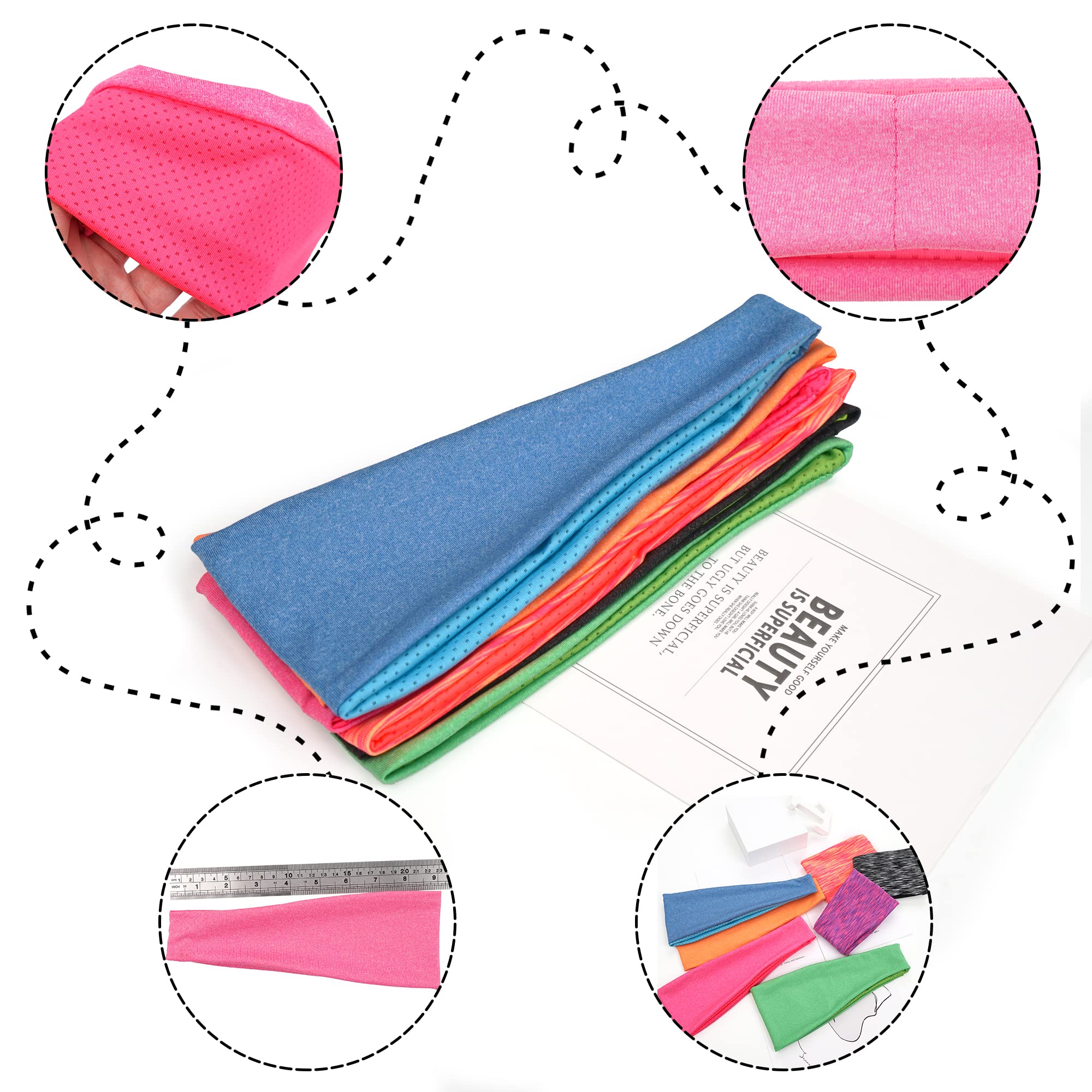 JOYOYO 12 Colors Kids Headbands Breathable Athletic Sweatbands Sports Headband for Girls and Boys Moisture Wicking Elastic Hairband for Toddler Children and Teenagers