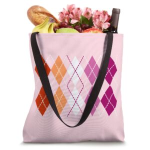 Argyle Print LGBTQ Lesbian Pride Aesthetic Tote Bag