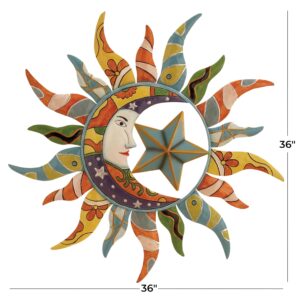 Deco 79 Eclectic Metal Wall Decor, 36"L x 36"H, Multi Colored