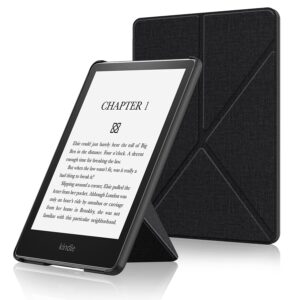 soke case for kindle paperwhite (11th generation-2021 release), premium fabric cover with auto wake/sleep & multi-viewing angles for 6.8" kindle paperwhite & signature edition e-reader, black