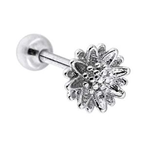 316L Surgical Steel Ear Cartilage Helix Tragus Stud Ring Flower Jewelry 16G