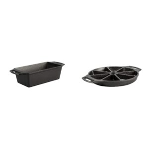 lodge cast iron loaf pan 8.5x4.5 inch and wedge pan bundle