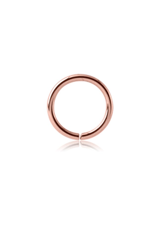 Rose-Tone 316L Surgical Steel Seamless Continuous Nose Ring Hoop 9/32" - 7mm 20G