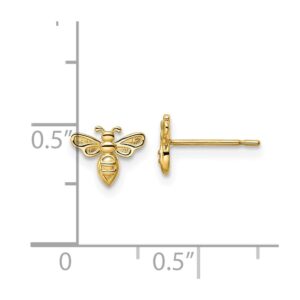 14K Yellow Gold Bumble Bee Post Earrings