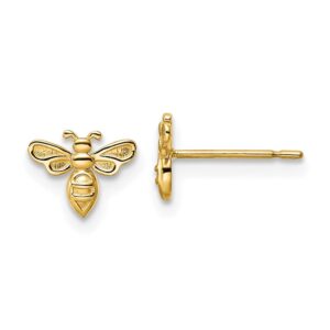 14k yellow gold bumble bee post earrings