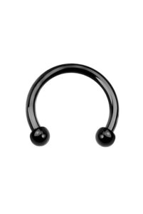 black-tone 316l surgical steel curved barbell cbb horseshoe nose ring hoop 1/4" 16g