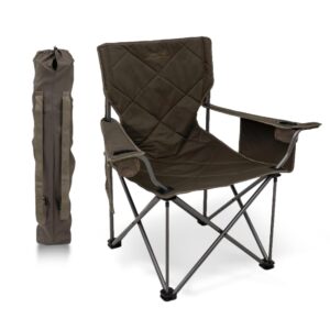 alps mountaineering king kong camping chairs for adults with mesh cup holders and pockets, built durable and reliable with compact foldable steel frame, clay