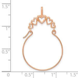 14K Rose Gold Polished 5-Heart Charm Holder Pendant