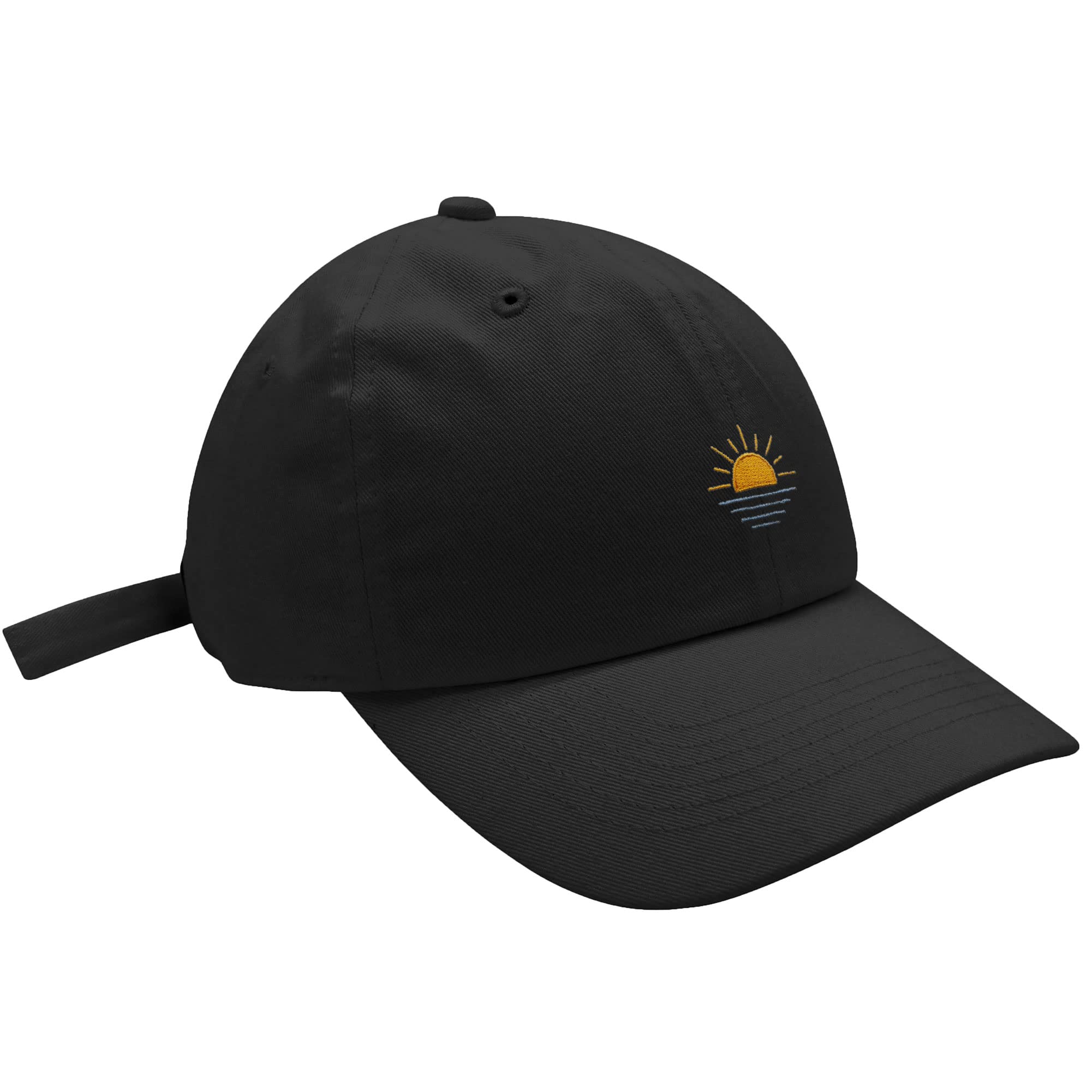 JPAK Sun Baseball Cap Embroidered Cotton Dad Hat - Sunset Sunrise Black