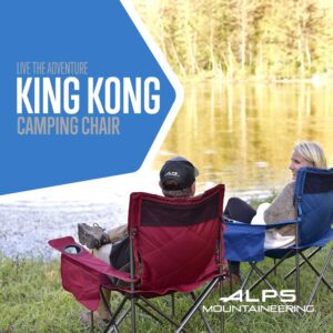 ALPS Mountaineering King Kong Camping Chairs for Adults with Mesh Cup Holders and Pockets, Built Durable and Reliable with Compact Foldable Steel Frame, Clay