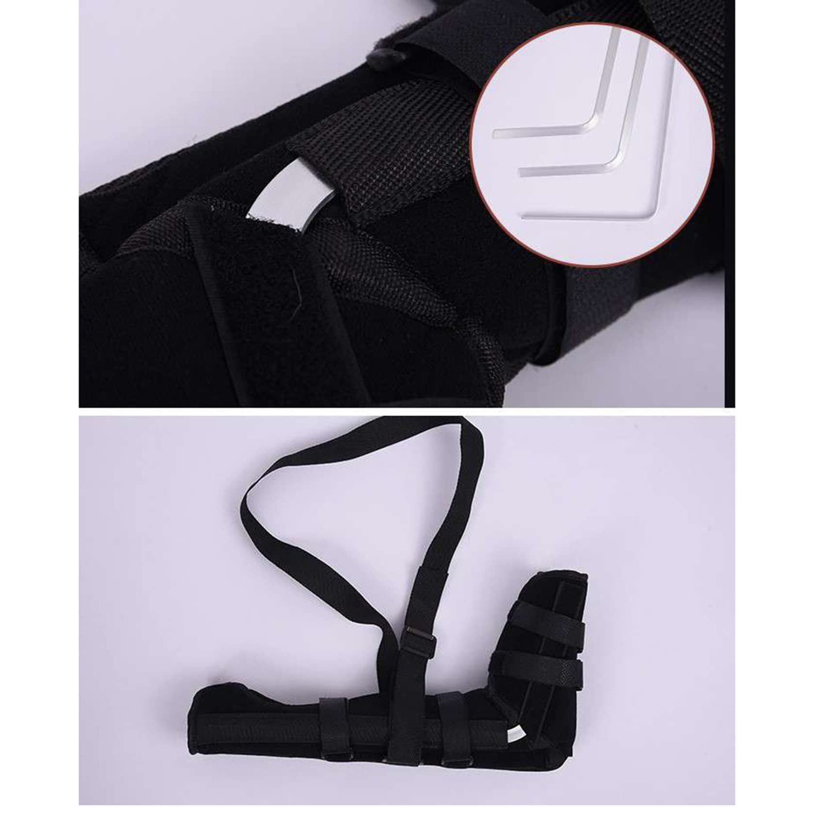 HSManLian Elbow Immobilizer Forearm Elbow Fixation Belt Brace for fixation after humerus injury Fracture Stabilizer Injuries Elbow Black S