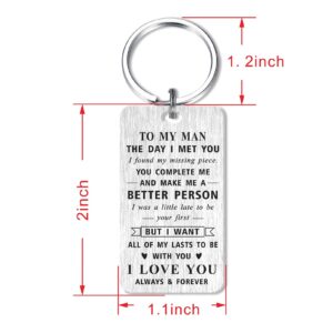 MOQIYXL Father's Day Gifts for Men, I Love You Keychain for Husband Boyfriend, Anniversary Keychain Gifts for Him