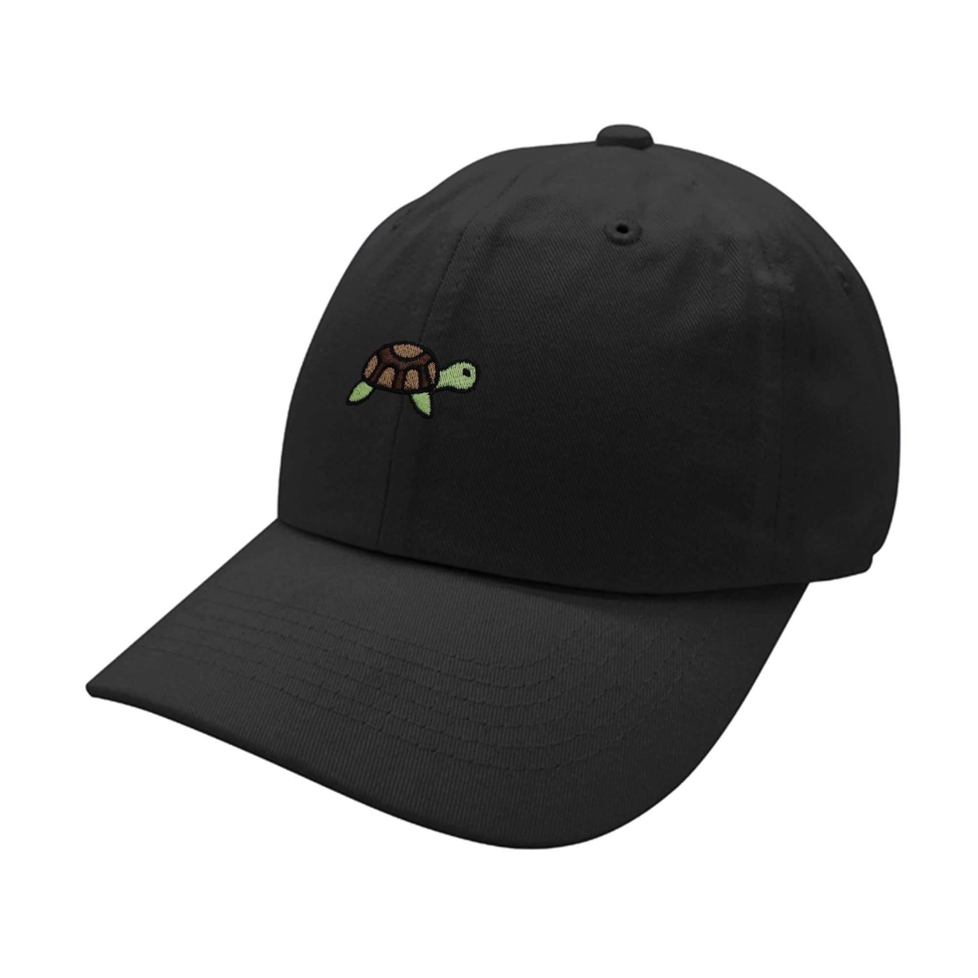 JPAK Turtle Baseball Cap Embroidered Cotton Dad Hat - Zoo Animal Black