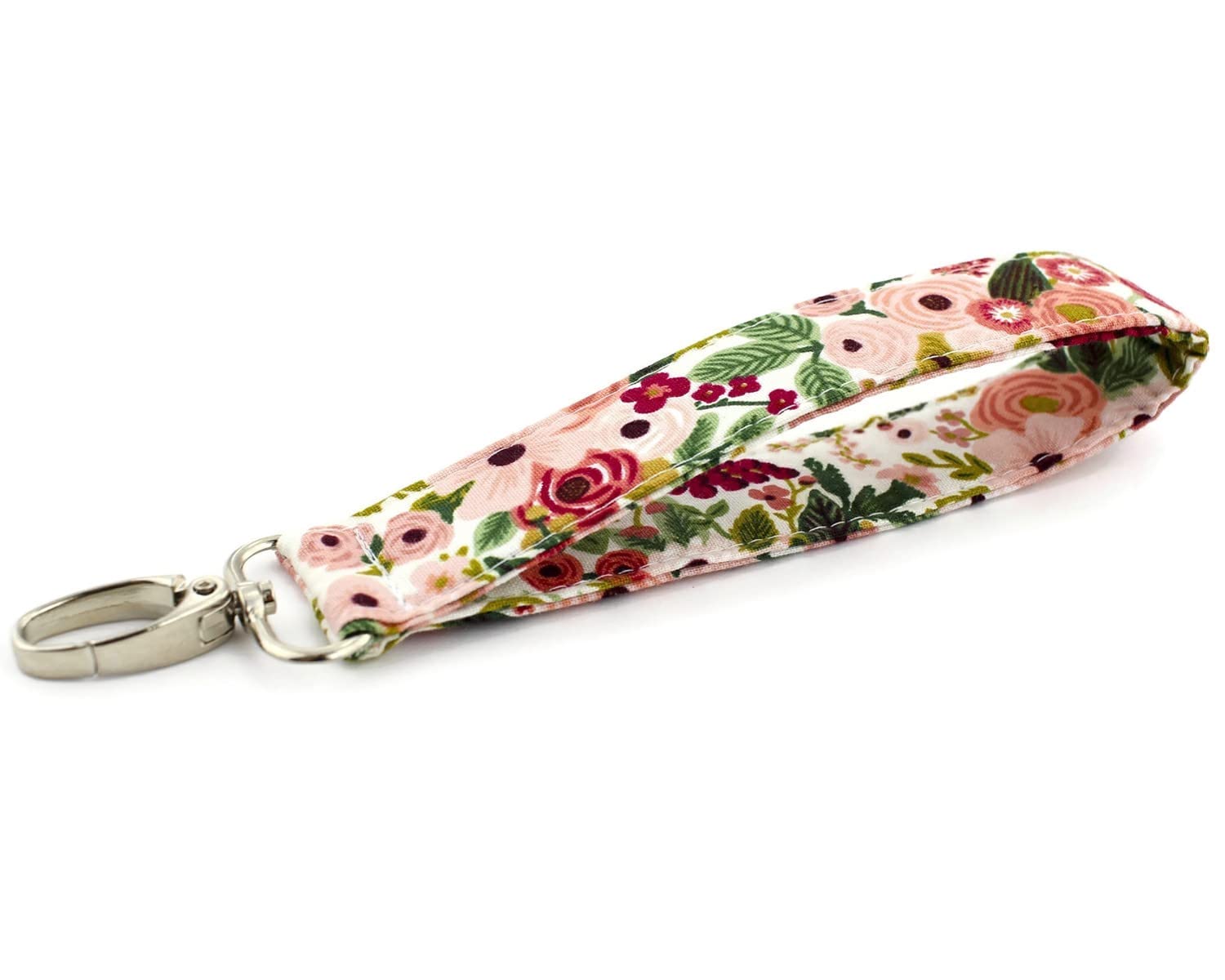 Pink Garden Floral Wristlet Keychain for Women | Pretty Floral Accessories | Key Fob | Wrist Key Chain | Gift for Her