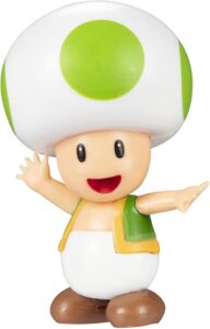 world of nintendo super mario 2.5" inches green toad action mini figure