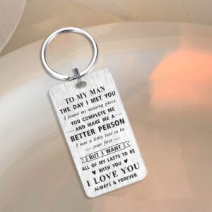 MOQIYXL Father's Day Gifts for Men, I Love You Keychain for Husband Boyfriend, Anniversary Keychain Gifts for Him