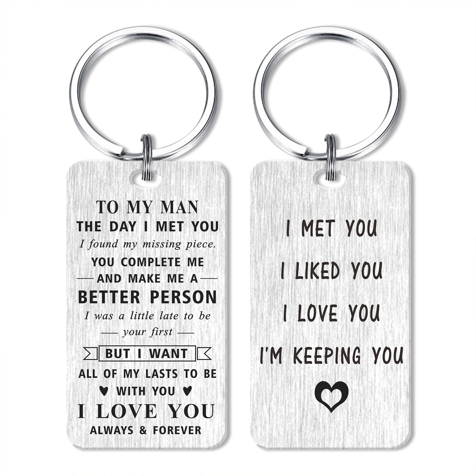 MOQIYXL Father's Day Gifts for Men, I Love You Keychain for Husband Boyfriend, Anniversary Keychain Gifts for Him