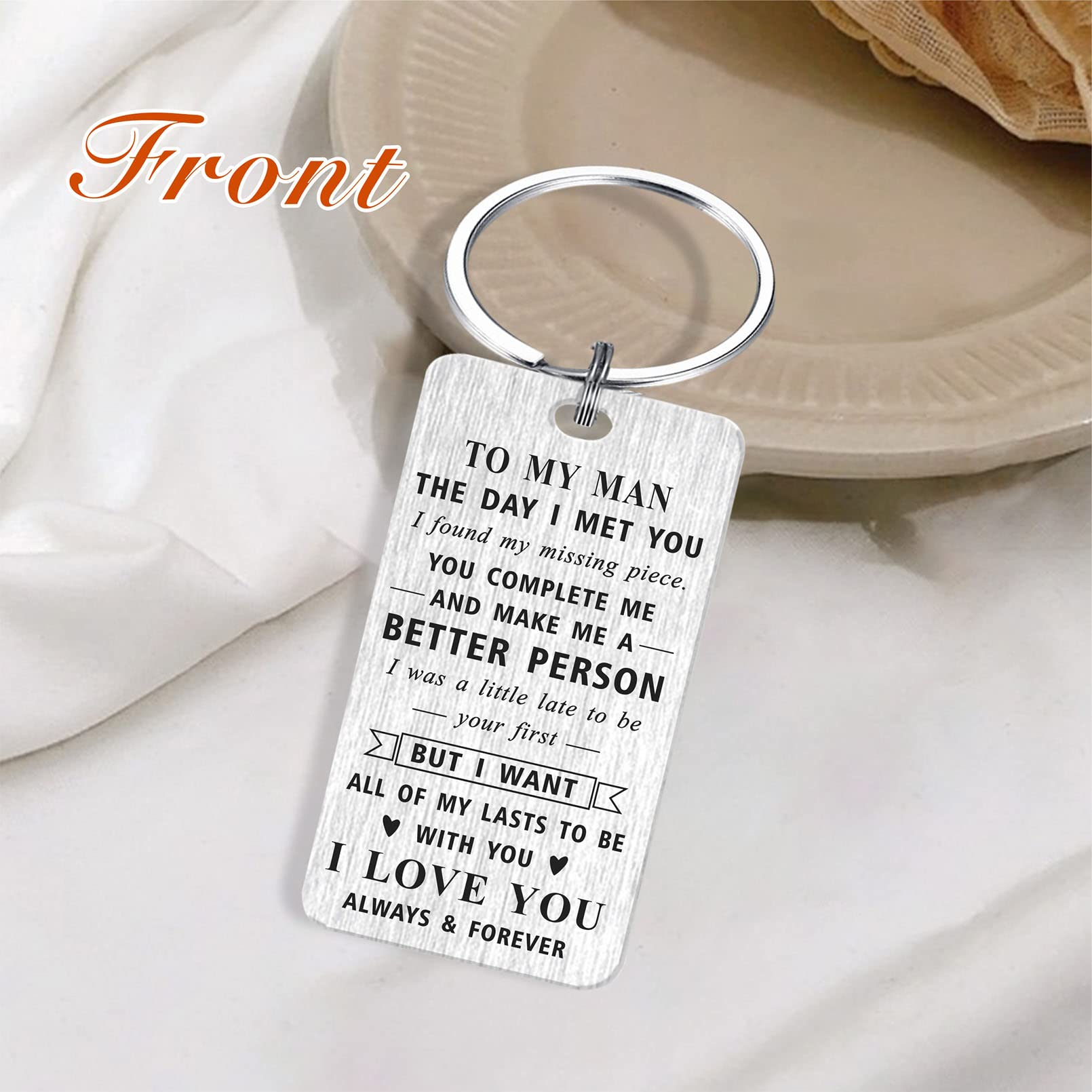 MOQIYXL Father's Day Gifts for Men, I Love You Keychain for Husband Boyfriend, Anniversary Keychain Gifts for Him