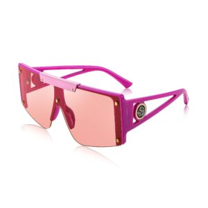 feisedy sunglasses womens, big fashion pink flat top shield shades b4060