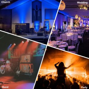 Stage Par Lights, AQOOL RGBW LED Par Can Light,Super Bright DJ Wash Light with Remote & DMX Control,Sound Activated Uplights for Event Wedding Birthday Church Christmas Party Dance Show