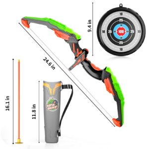 Bow and Arrow for Kids, Kids Archery Set with Light-up LED Includes 10 Suction Cup Arrows, Target & Quiver, Indoor & Outdoor Kids Archery Boys Toys Gifts for 3 4 5 6 7 8-12 Years Old Boys Girls