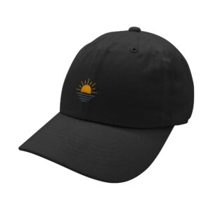 JPAK Sun Baseball Cap Embroidered Cotton Dad Hat - Sunset Sunrise Black