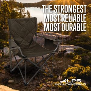 ALPS Mountaineering King Kong Camping Chairs for Adults with Mesh Cup Holders and Pockets, Built Durable and Reliable with Compact Foldable Steel Frame, Clay