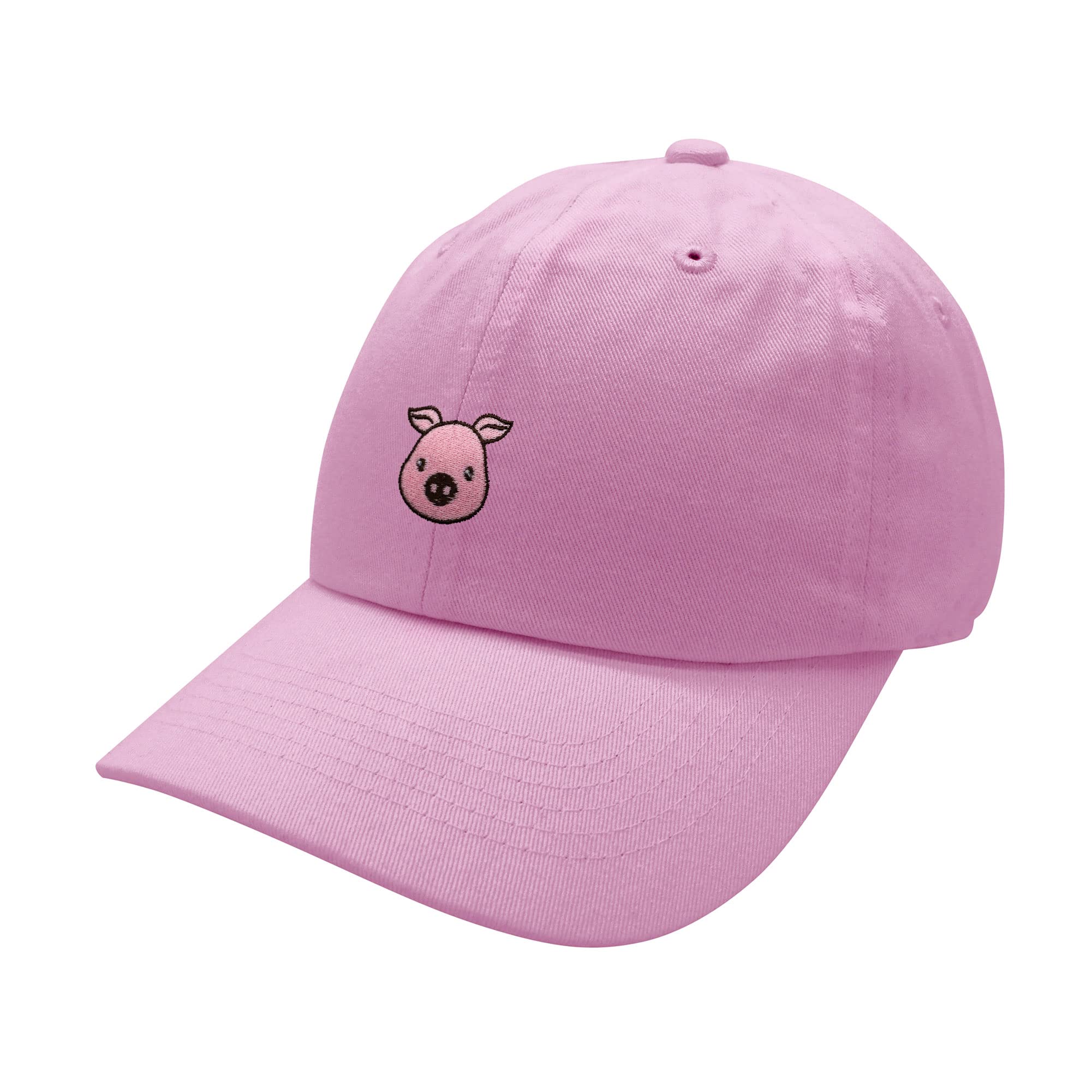 JPAK Pig Baseball Cap Embroidered Cotton Dad Hat - Pork Bacon Pink