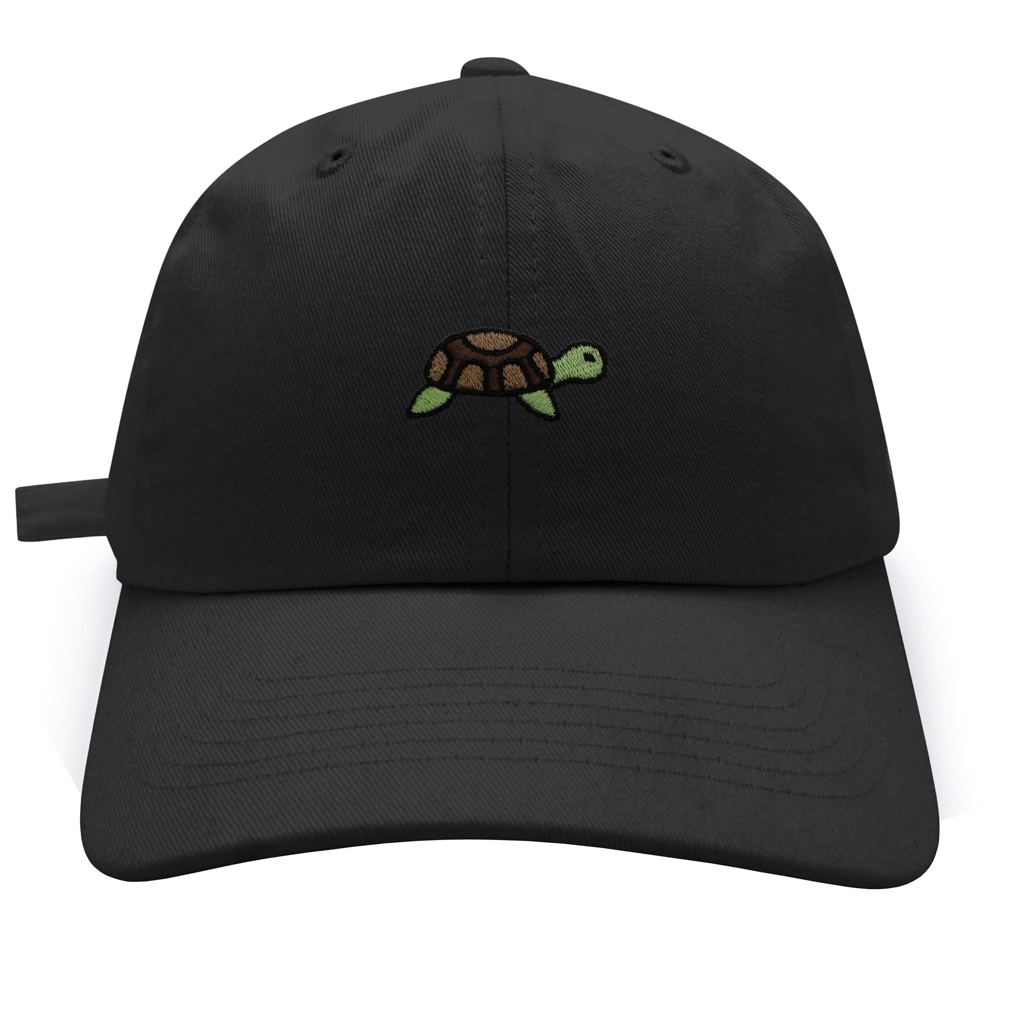 JPAK Turtle Baseball Cap Embroidered Cotton Dad Hat - Zoo Animal Black