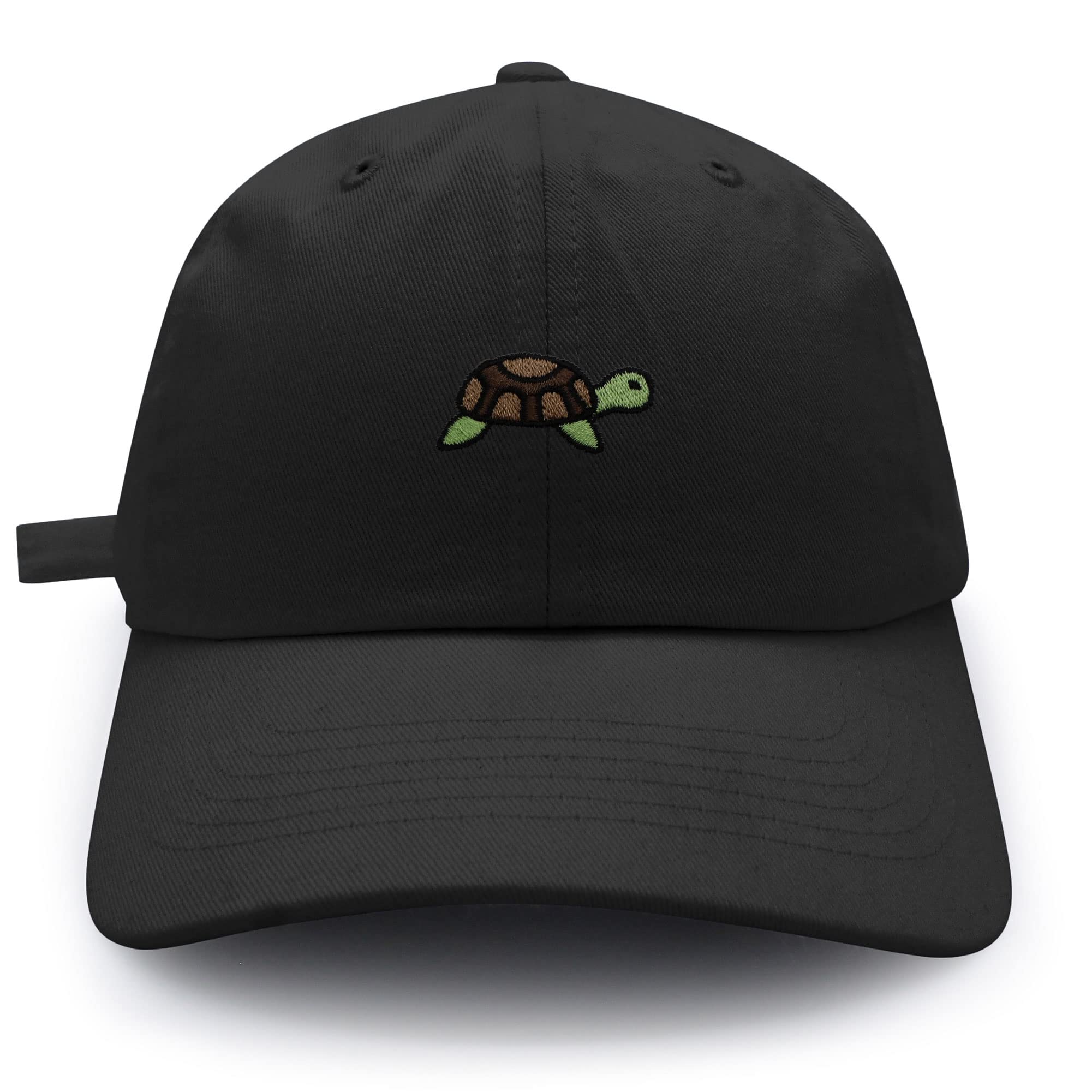 JPAK Turtle Baseball Cap Embroidered Cotton Dad Hat - Zoo Animal Black