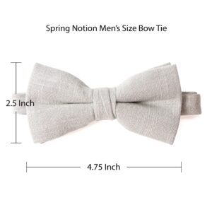 Spring Notion Men's Linen Blend Bow Tie and Pocket Square Handkerchief Hanky Set Sage