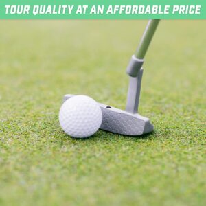 GoSports GS1 Tour Golf Putter – 34” Right-Handed Blade Putter with Milled Face, Choose Oversized Fat Grip or Traditional Grip, Silver