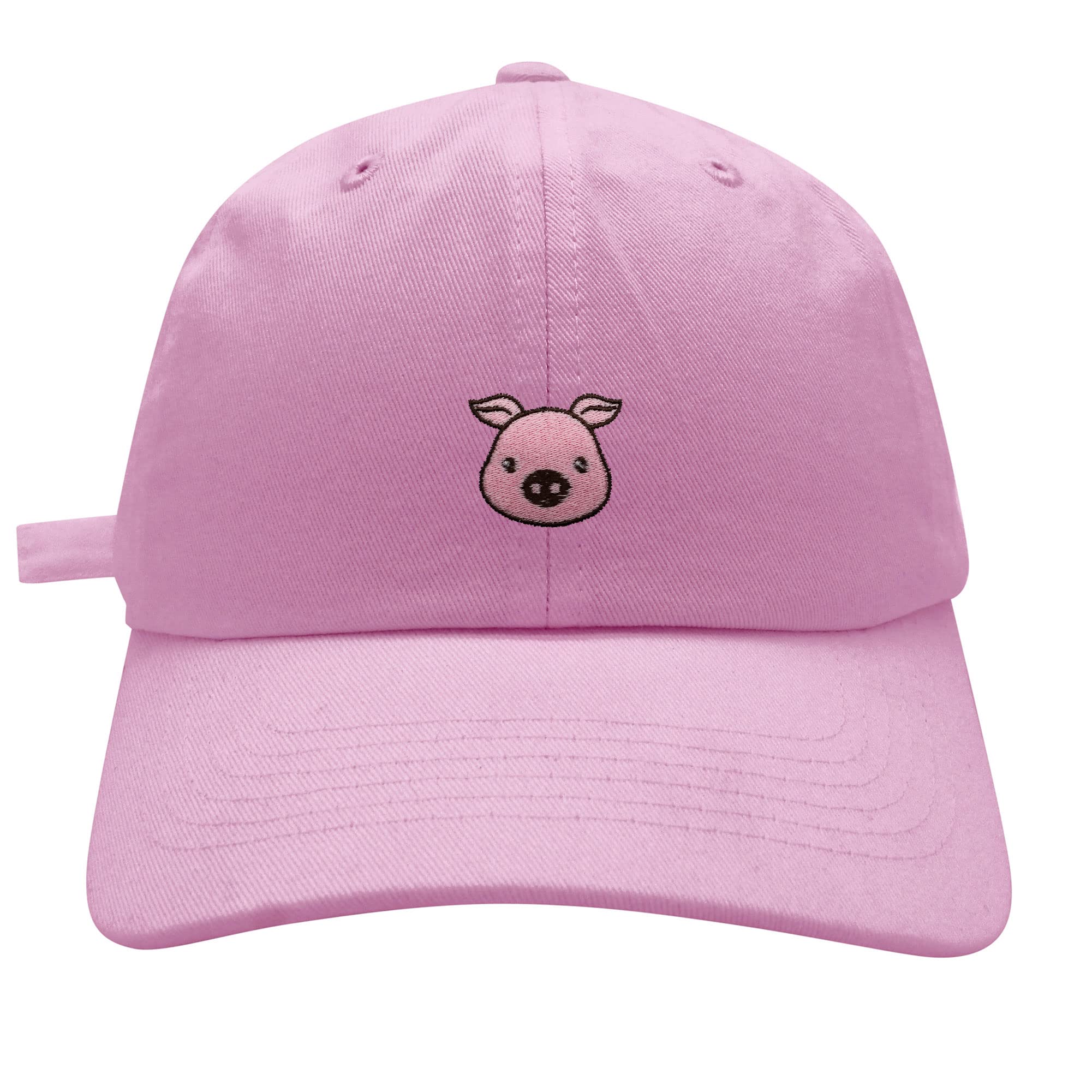 JPAK Pig Baseball Cap Embroidered Cotton Dad Hat - Pork Bacon Pink