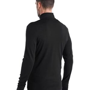 Icebreaker Merino Quantum III Men’s Full Zip Up Sweater, 100% Merino Wool, Comfy, Slim-Fit Zip Up Jacket for Men with Zippered Pockets, Thumb Loops - Premium Outdoor Sweat Shirt, Black, Medium