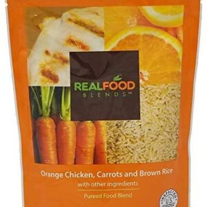 Tube feeding formula Orange Chicken, Carrots & Brown Rice Pureed Blended Meal for Feeding Tubes,9.4 oz Pouch (Pack of 12 Pouches)