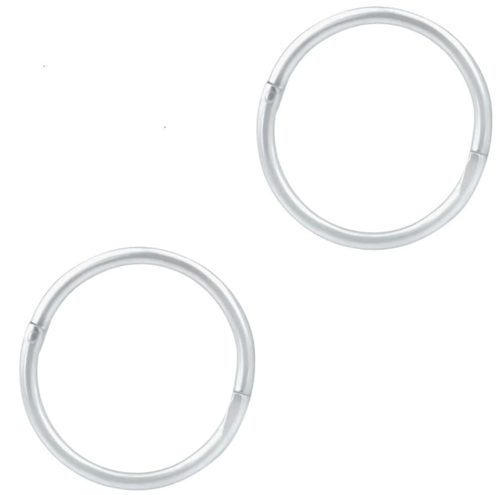 925 Sterling Silver Seamless Sleeper Hoop Earrings Small Thin Handcrafted 8mm 10mm 12mm 14mm For Women Men