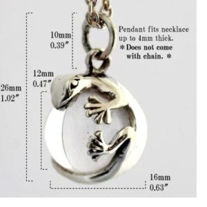 COSUMOSU 925 Sterling Silver Gecko Lizard Crystal ball Hawaiian pendant for women