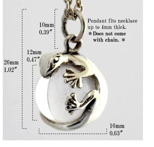 COSUMOSU 925 Sterling Silver Gecko Lizard Crystal ball Hawaiian pendant for women