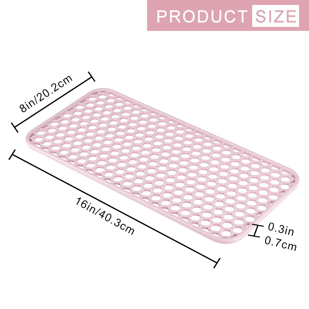 Large Heat Resistant Mat for Hair Styling Tools, Silicone Heat Pad for Curling Iron, Portable Travel Flat Iron Mat for Hair Straightener, Curler Wand, Hot Waver (Pink)