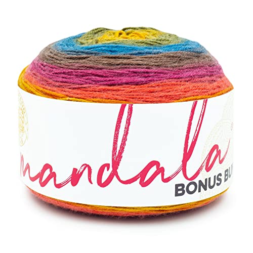 Lion Brand Yarn Mandala Bonus Bundle Yarn, Yarn for Knitting, Crocheting, and Crafting, 1 Cake, Chimera