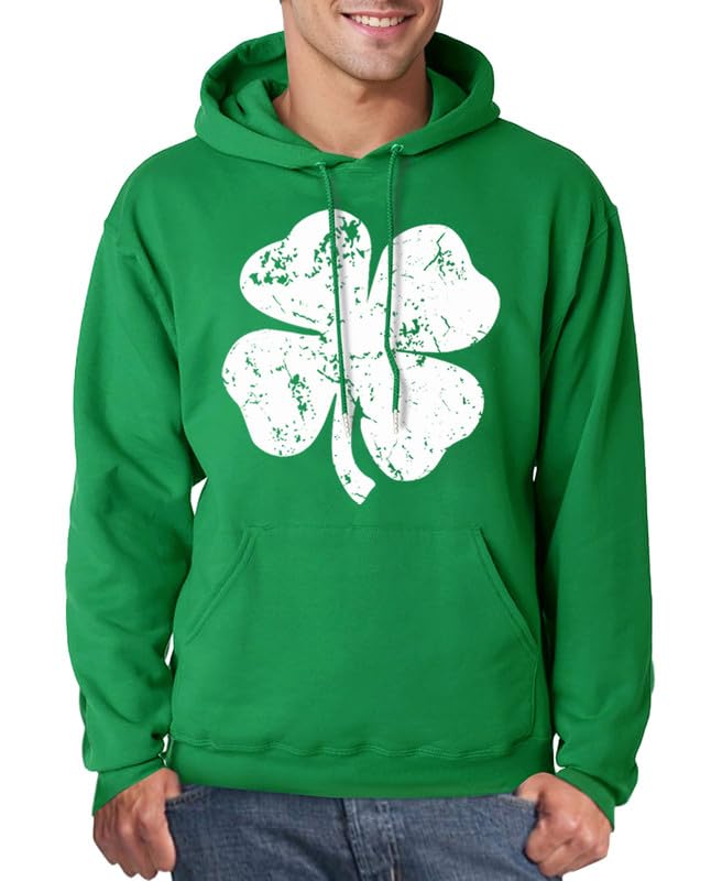 Arvilhill St Patrick's Day Sweatshirt Men's Green Shamrock Irish Printed Hoodie CLOVER XL