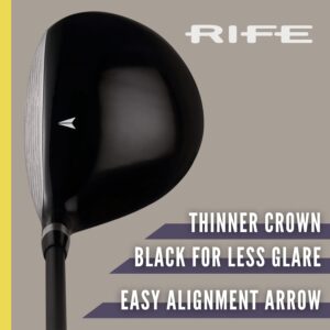 Rife Golf Men's 812s Offset 7 Wood Club, Right Handed Regular Flex with Men's Size Black Pro Velvet Grips