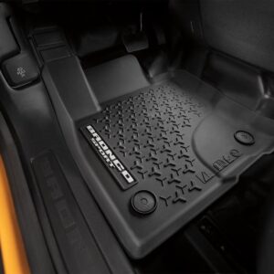 OEM Front ,Rear, & Cargo 5pc Black Rubber Floor Mat Liners for 2021-2022 Bronco Sport w/ Full Size Spare Tire