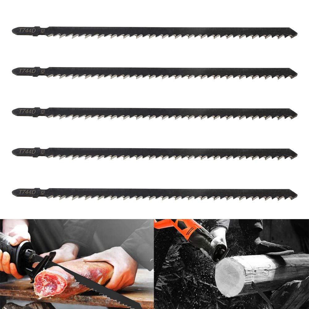 5-Piece T-Shank Jigsaw Blade Set 180mm Long Clean and Fast Cuts Wood Cutting Jigsaw Blades