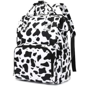 xunteny cow print women laptop backpack, college school backpack bookbag 15.6 inch computer backpacks for work business travel