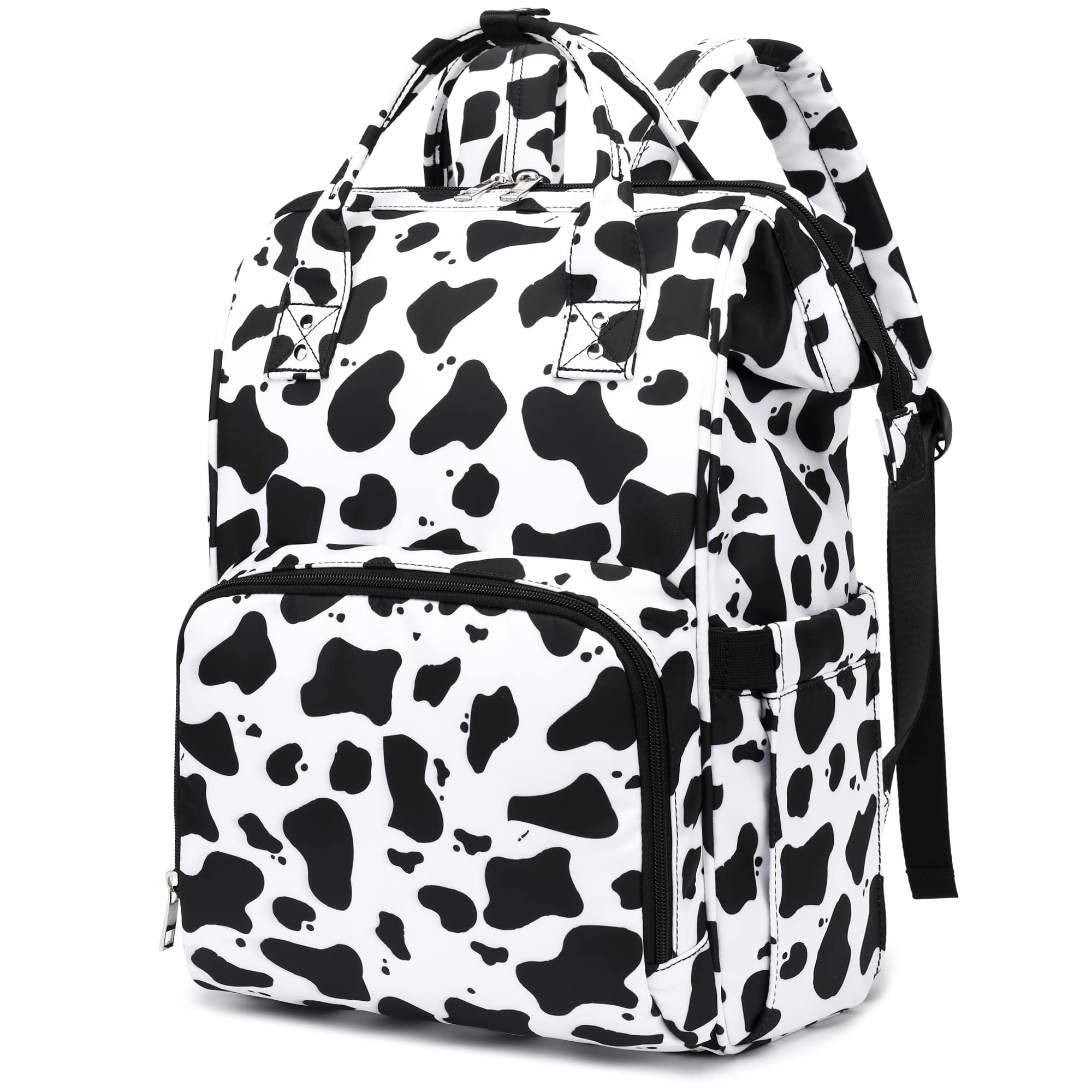 Xunteny Cow Print Women Laptop Backpack, College School Backpack Bookbag 15.6 Inch Computer Backpacks for Work Business Travel